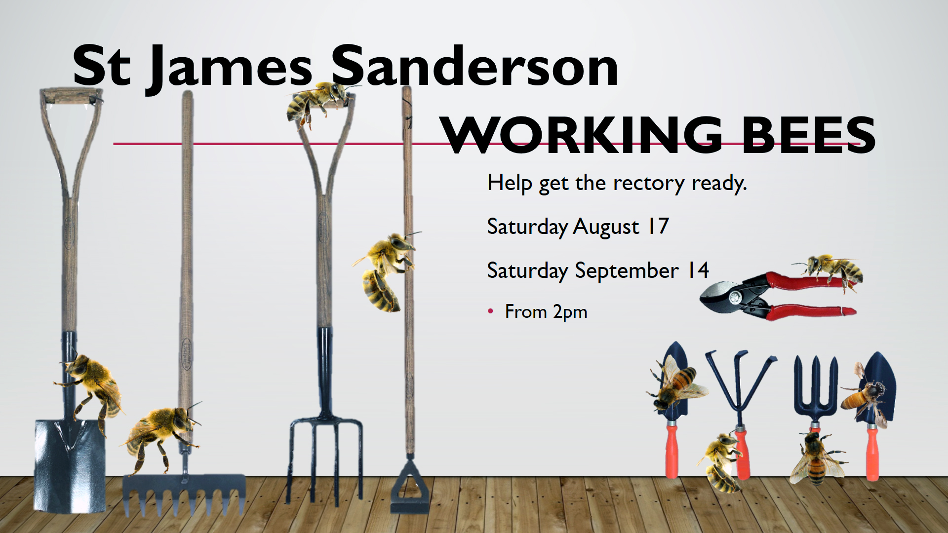 Working Bee September 14th from 2pm